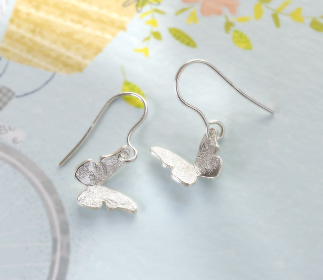 Pendientes de mariposa en plata 925