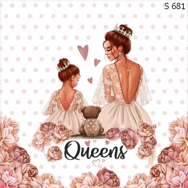 Panneau maman et fille en simili 46x49cm