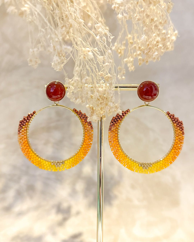 Braises - Boucles d'oreilles tissées main