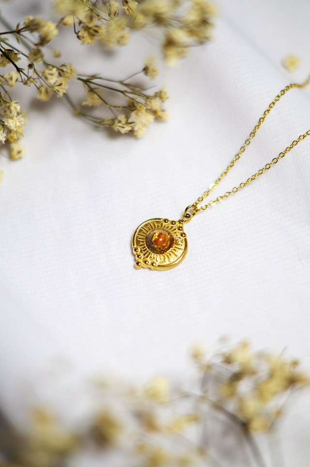 Coloris butternut - Collier Adèle • en polymère 