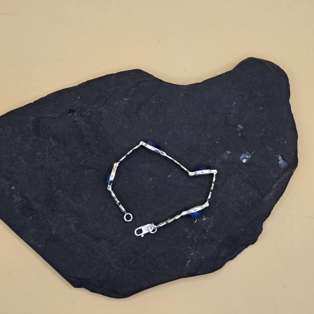 925 Celtic Scottish Seaglass Bracelet Sterling Silver