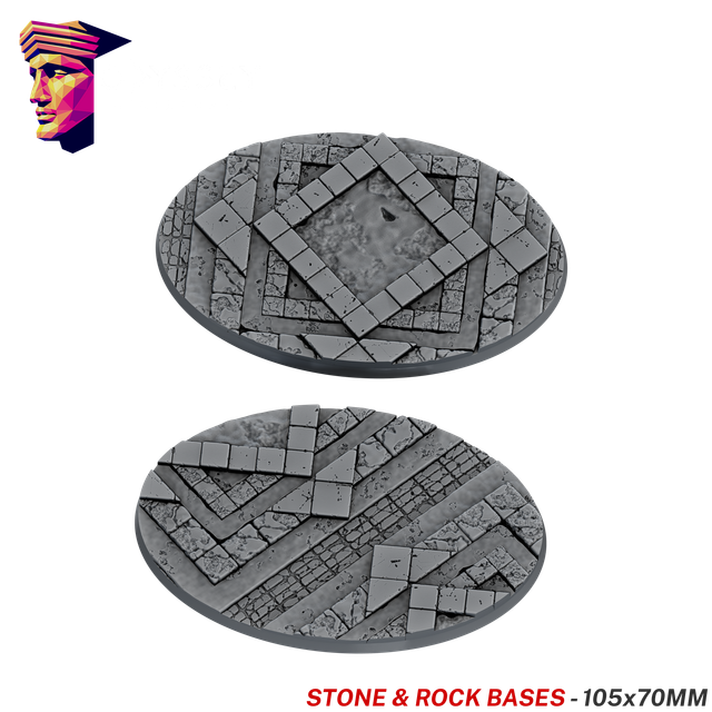 Stone &amp; Rock Scenic Bases – 105x70mm Oval x2
