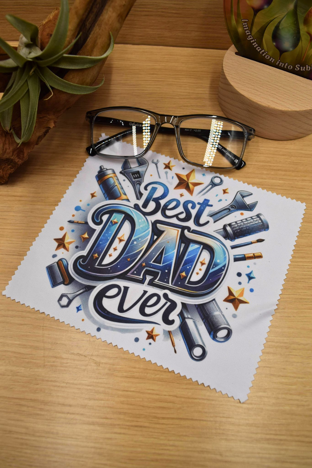 Best Dad Ever Microfibre Cleaning Cloth – Tools & Stars Design