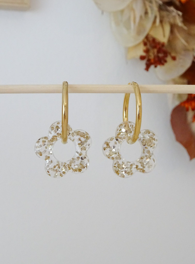 Petite fleur : paillettes champagne