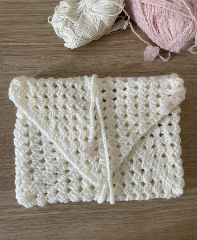 Mémoire Douce - Protège Livre avec Broderie Quartz Rose