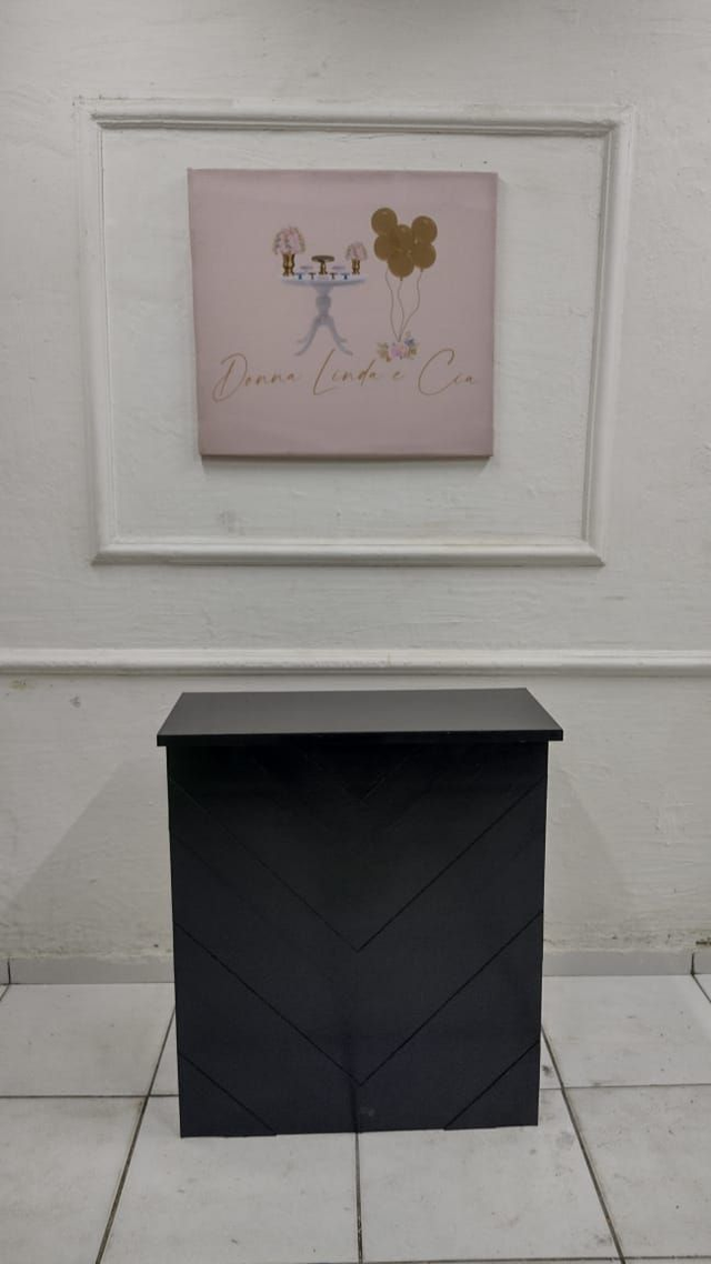 MESA CHEVROM PRETA - LOCAÇÃO 