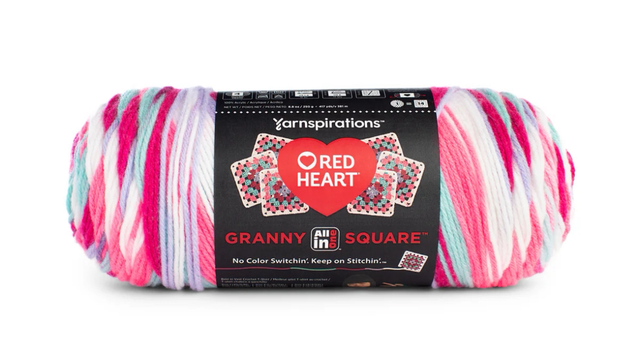Red Heart Granny Square Pink Punch