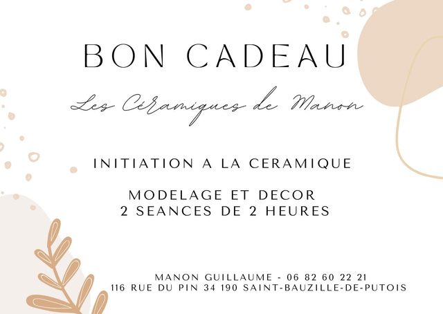 Bon cadeau / initiation à la céramique 