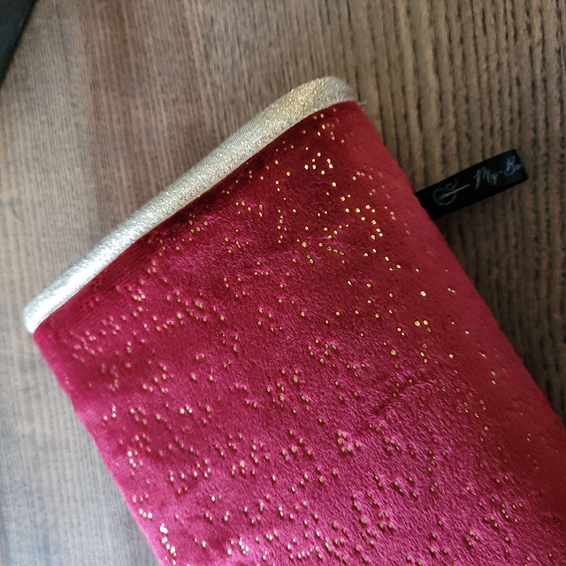 Pochette pour livre Poche : Velours rouge et doré