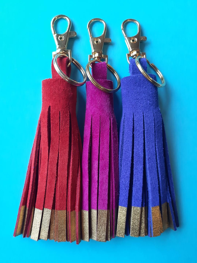 SALE! Suede tassel clip keyrings