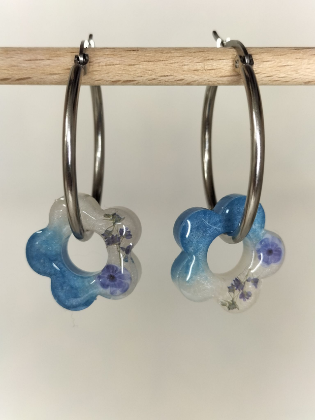 Créoles fleurs &quot;printemps&quot;