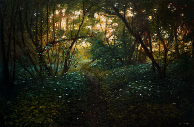 Okolice Młyna, 80x120 olej płótno 2023 oprawiony