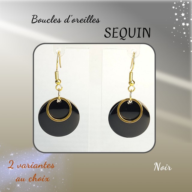 Boucles d&#039;oreilles SEQUIN - Noir