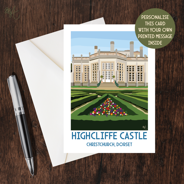 Highcliffe Castle, Travel Poster Card