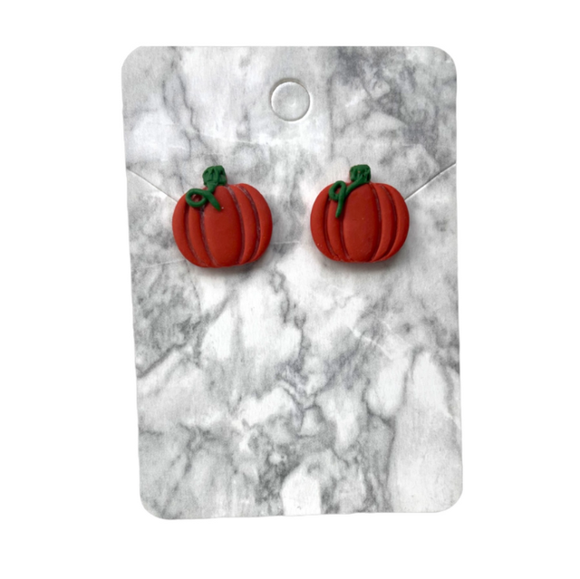 Halloween pumpkin stud earrings