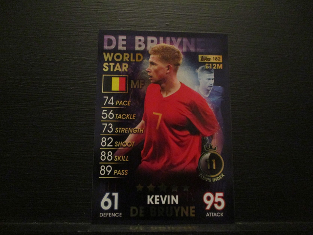 Kevin De Bruyne - World Star Match Attax 101 Original Trading Card