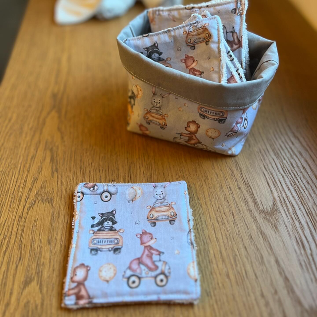 10 Lingettes nettoyantes enfants avec panier 