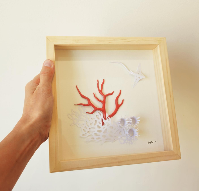 Récif corallien rouge et blanc