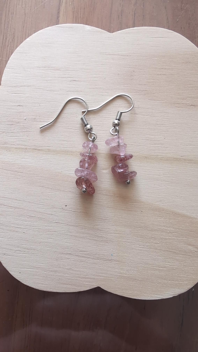 Boucles d'oreilles Quartz fraise 
