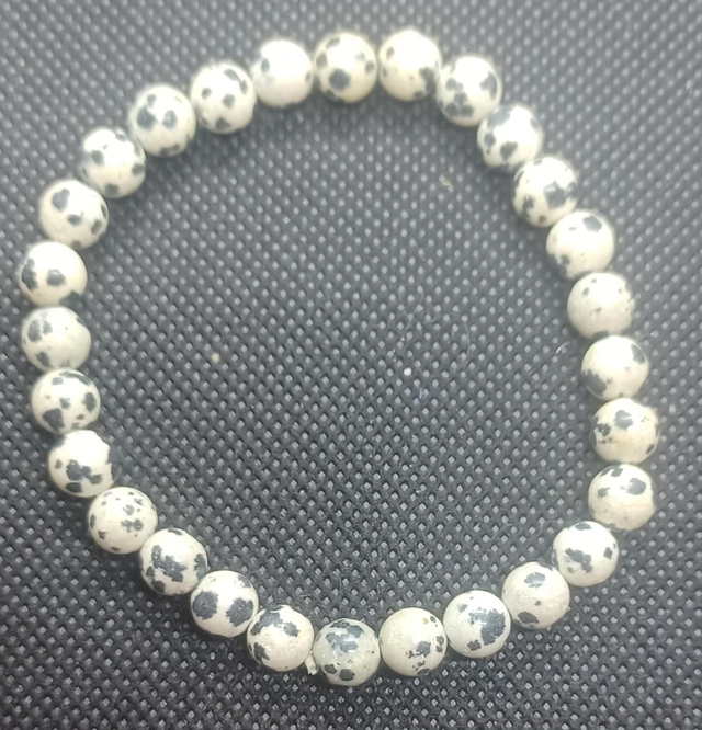 Bracelet en Jaspe Dalmatien. 