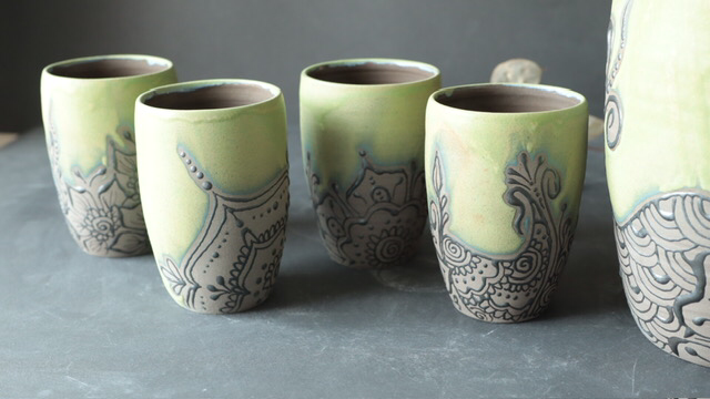 Beverages Serving Set, Mandala & Woodland Combi, 1 Pitcher & 4 Tumblers