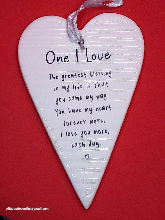 One I Love Ceramic Plaque 