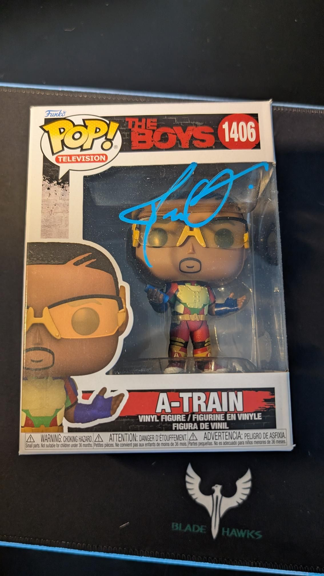 Funko Pop The Boys A-Train 1406 Signed By Jessie T. Usher with Beckett Authentication 