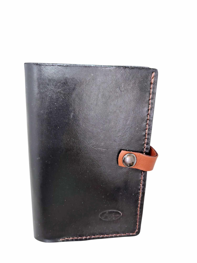 Portefeuille vertical - noir et tabac