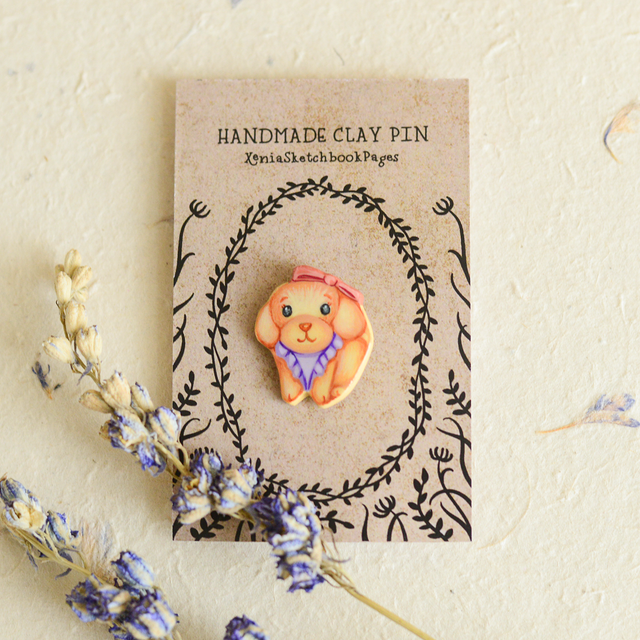 Spring Collection &quot;Baby Lady&quot; clay pin