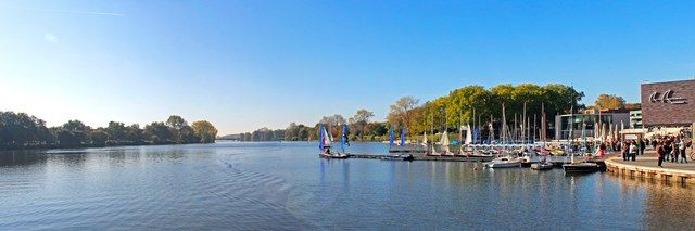 Aasee-Panorama am Bootsverleih