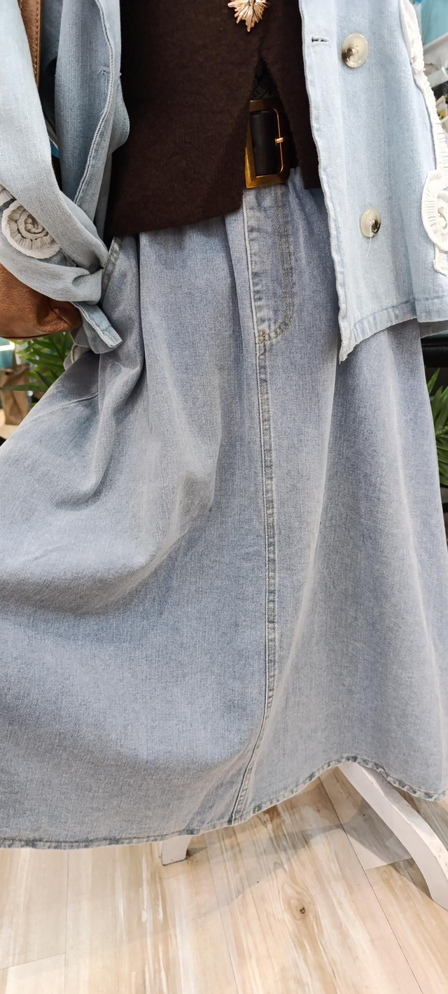 Falda Denim azul lavado