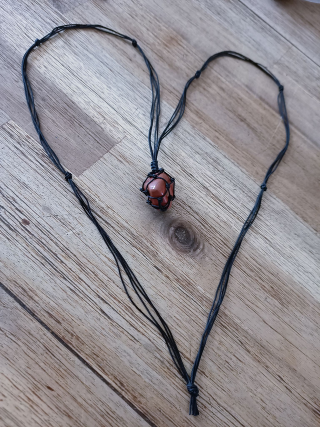 Sautoir  Jaspe rouge