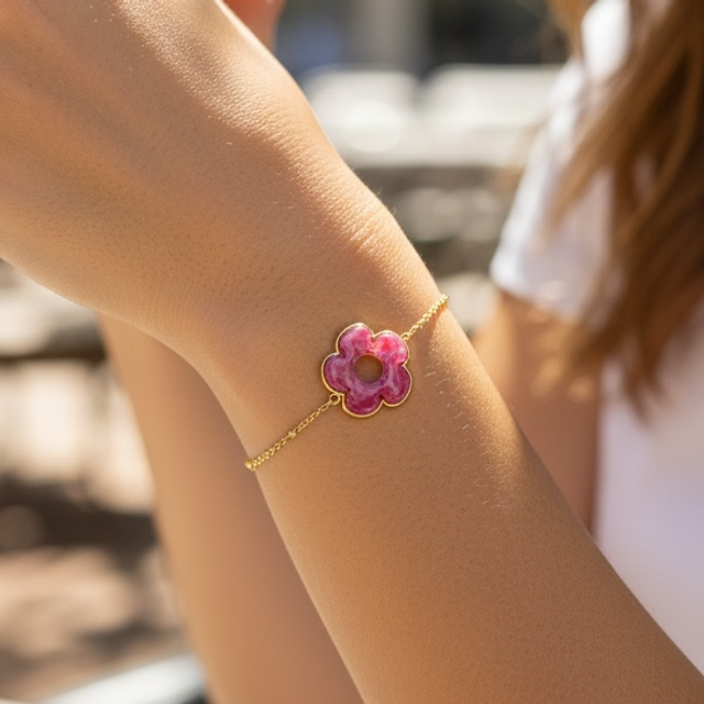 Bracelet flora maille 