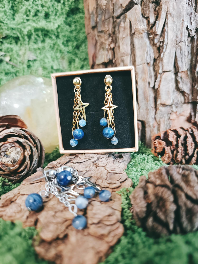 BOUCLES - COSMIC VIBES (doré/sodalite)