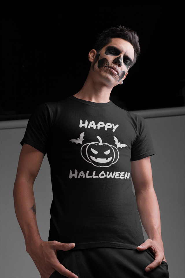 Mens Happy Halloween T-Shirt -Black