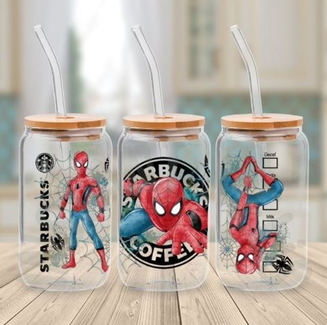 Canette en verre - STARBUCKS - Spiderman