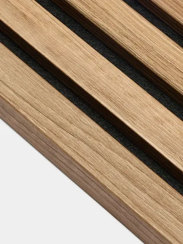 Woodupp Lamelle de Finition Aspect bois Noyer Anglais Feutre noir 22mm (Réf-1224)