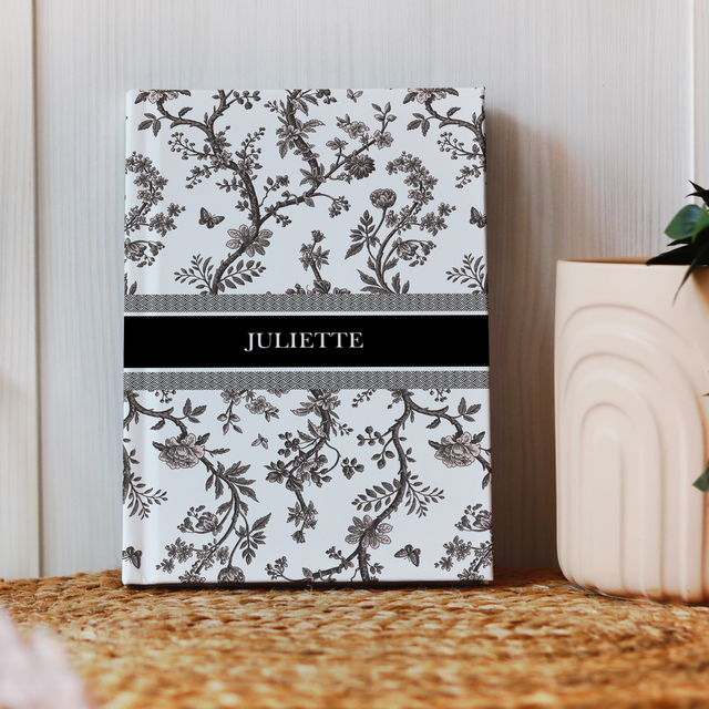 Carnet personnalisé motif toile de Jouy