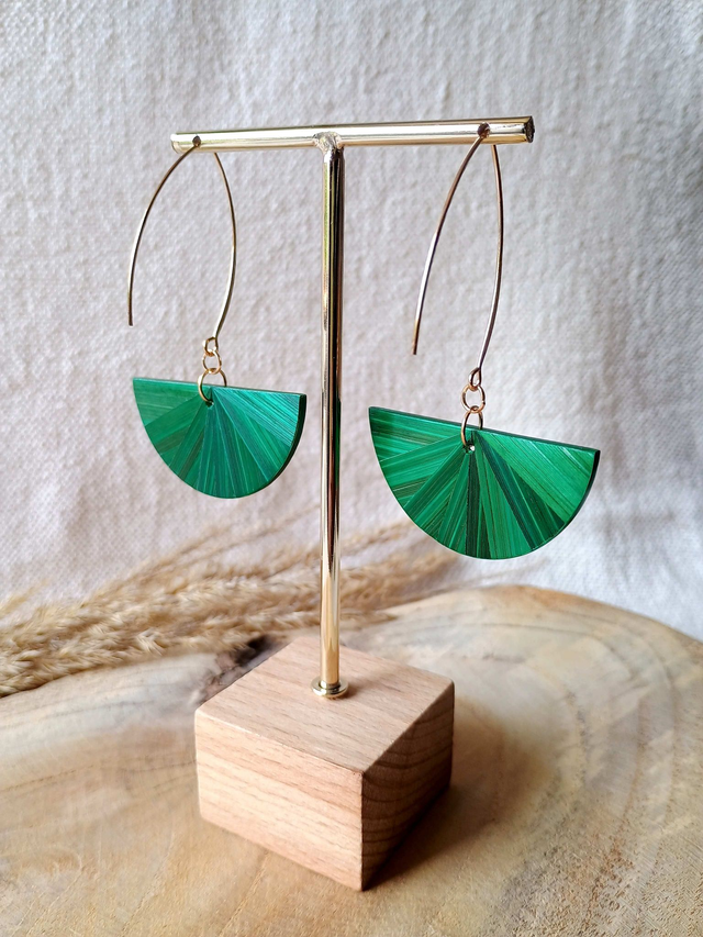 Boucles d'oreilles DEMI-LUNE Éventail