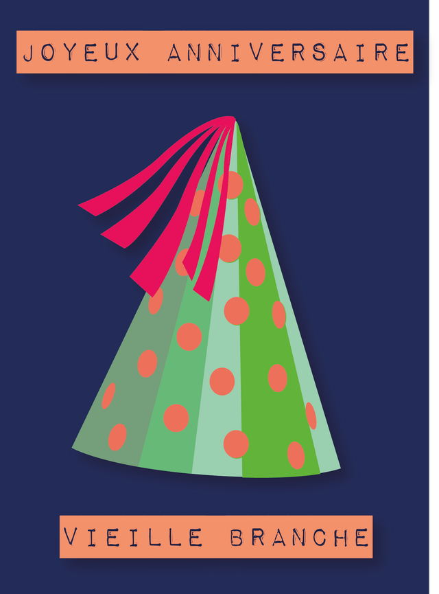 Carte Joyeux anniversaire vieille branche