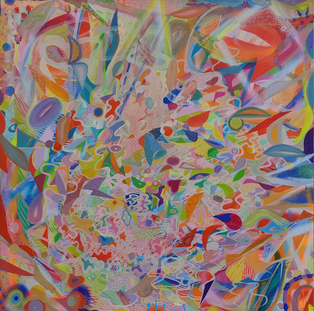 Bez tytułu, 130x130 olej akryl płótno 2022