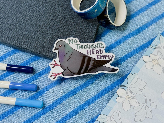 Pigeon Sticker - No Thoughts