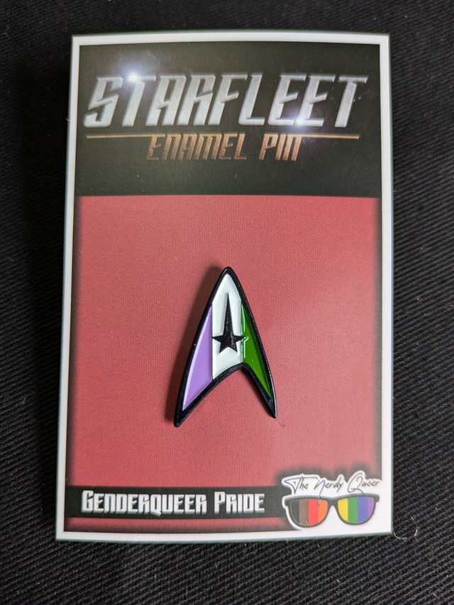 Starfleet Insignia Genderqueer Pride Flag Soft Enamel Pin Badge