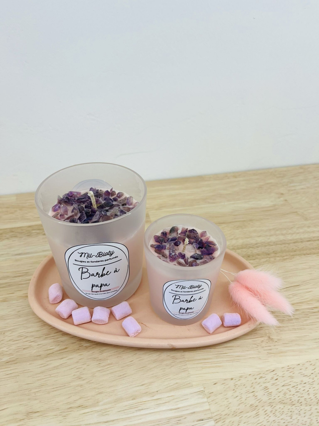 Bougie Améthyste : Barbe à papa