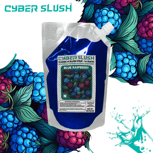 CyberSlush Blue Raspberry Syrup for Ninja® Slushi - Natural Flavour / Natural Sweetness - 1L