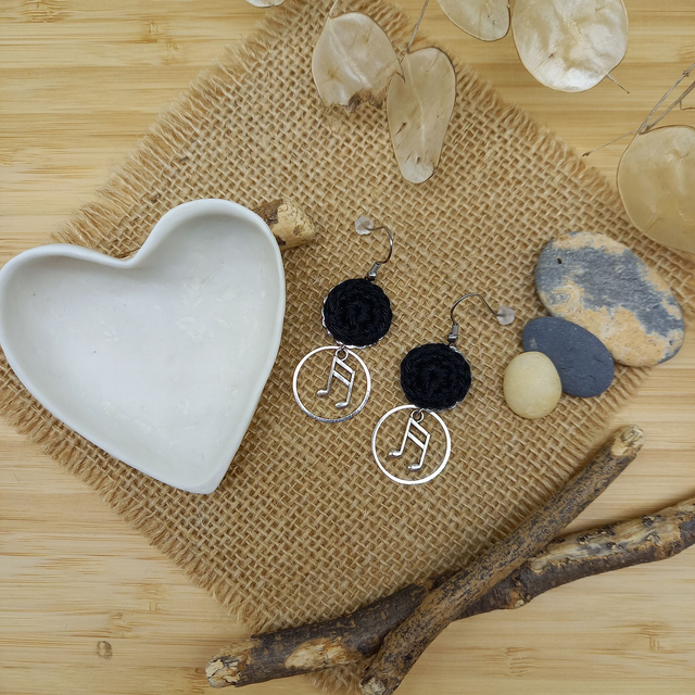 Boucles d'oreille Ce que j'aime vraiment - Noires