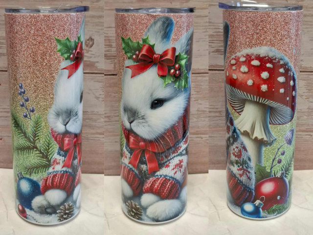 Gourde canette Lapin de Noël