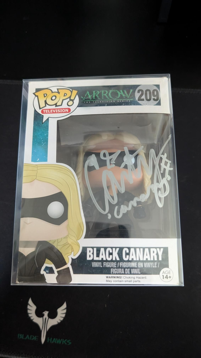 Funko Pop DC Arrow Black Canary 209 Signed by Caity Lotz with SWAU Authentication 