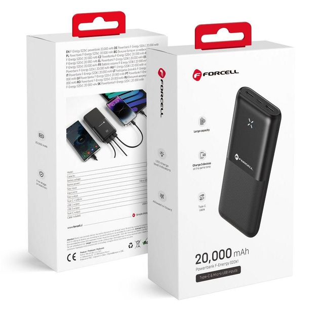 Powerbank Forcell F-Energy S20k1 20000mah Chargeur Rapide