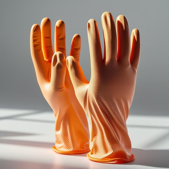 Orange Grip Nitrile Gloves